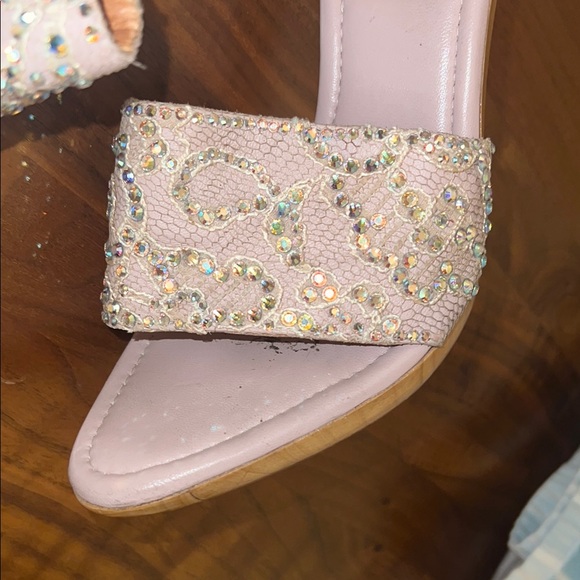 Vintage (2003) Alfies Swarovski Light Pink Heels. - Picture 6 of 11